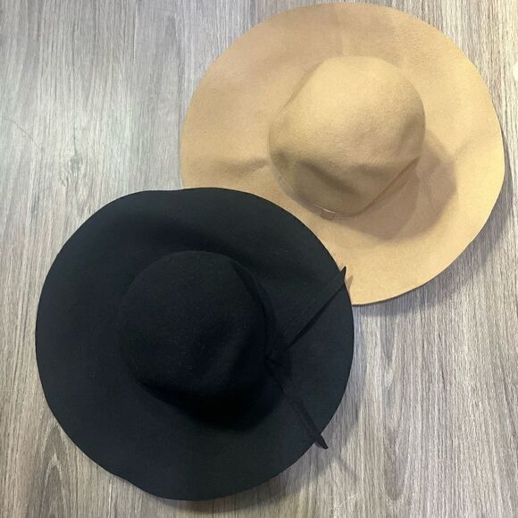 WIDE BRIM FLOPPY PURE WOOL HAT BLACK S/54 - Picture 6 of 8